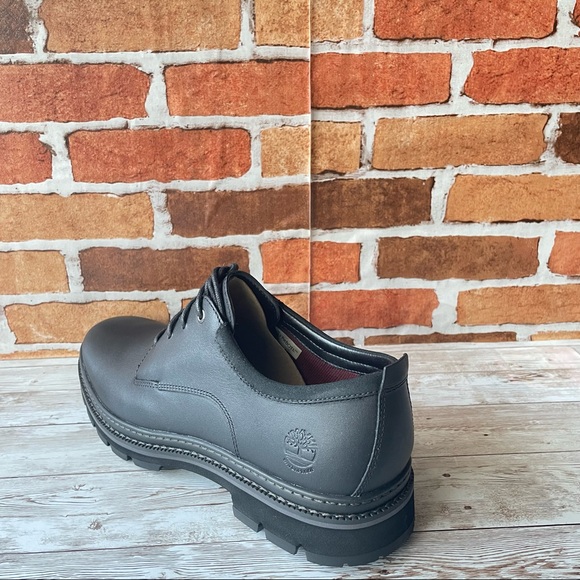 TIMBERLAND MEN'S PORT UNION OXFORD WP BLACK FULL GRAIN BOOTS - Picture 3 of 6